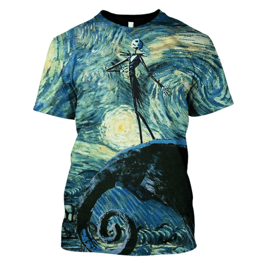  TNBC T-shirt Jack Skellington Starry Night Art Concept Blue Hoodie 