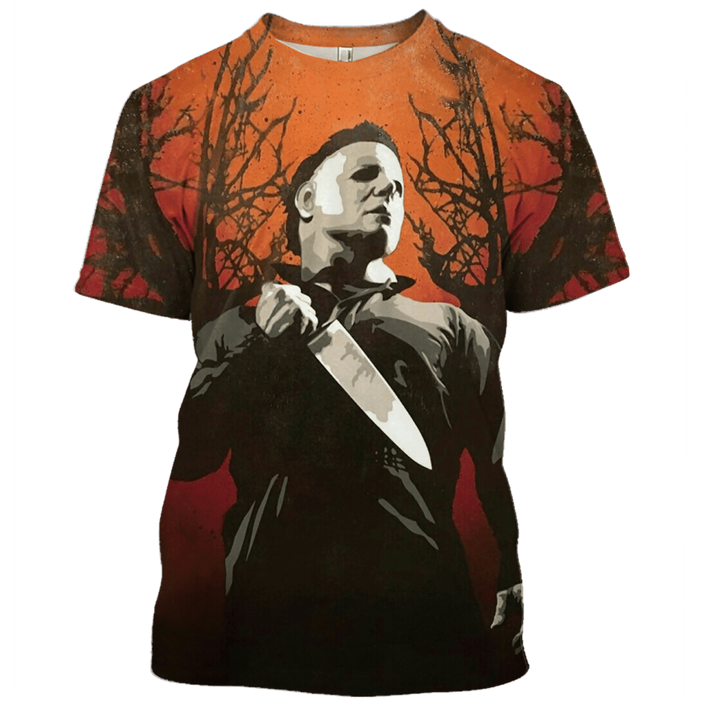 Halloween Shirt Michael Myers Shirt Michael Myers In The Wood Red Hoodie Michael Myers Hoodie