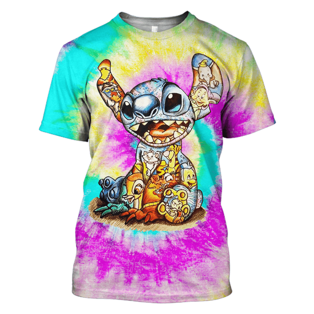  DN Shirt Stitch Shirt DN Characters Art Inside Stitch Tie Dye Hoodie Stitch Hoodie