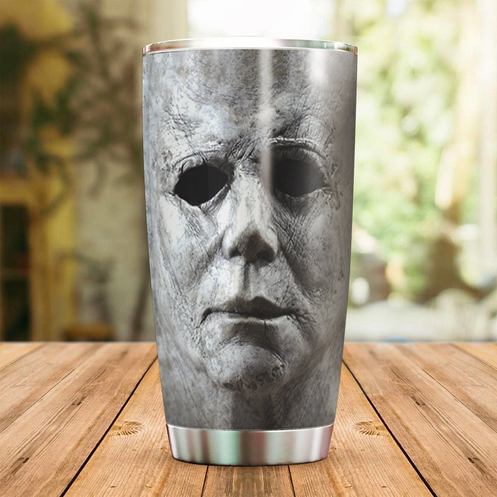 Halloween Tumbler Cup 20 Oz Micheal Myers Face Tumbler 20 Oz