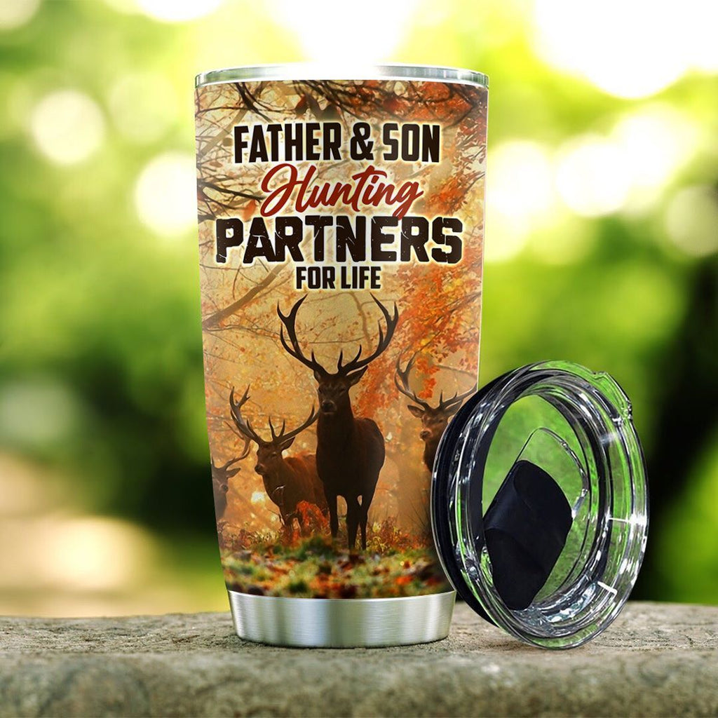 Gifury Hunting Father And Son Tumbler Cup 20 oz Deer Hunting Partner For Life Tumbler 20 oz Hunting Travel Mug 2024