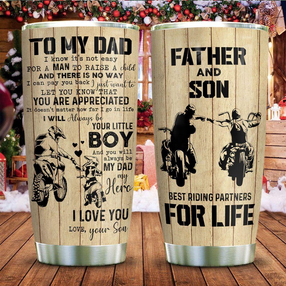 Gifury Father And Son Biker Tumbler Cup 20 oz I Will Always Your Little Boy Tumbler 20 oz Motorcycle Tumbler 2022