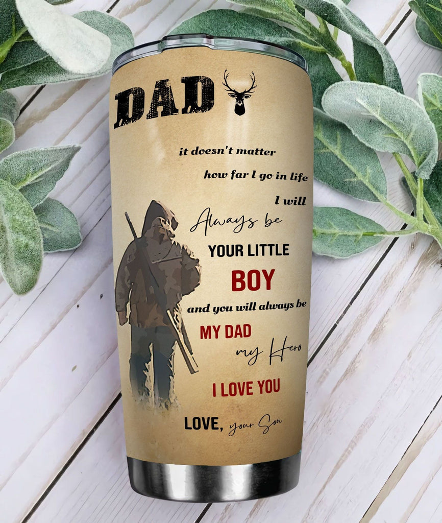 Gifury Hunting Father Tumbler Cup 20 oz My Dad My Hero Tumbler 20 oz Hunting Travel Mug 2023