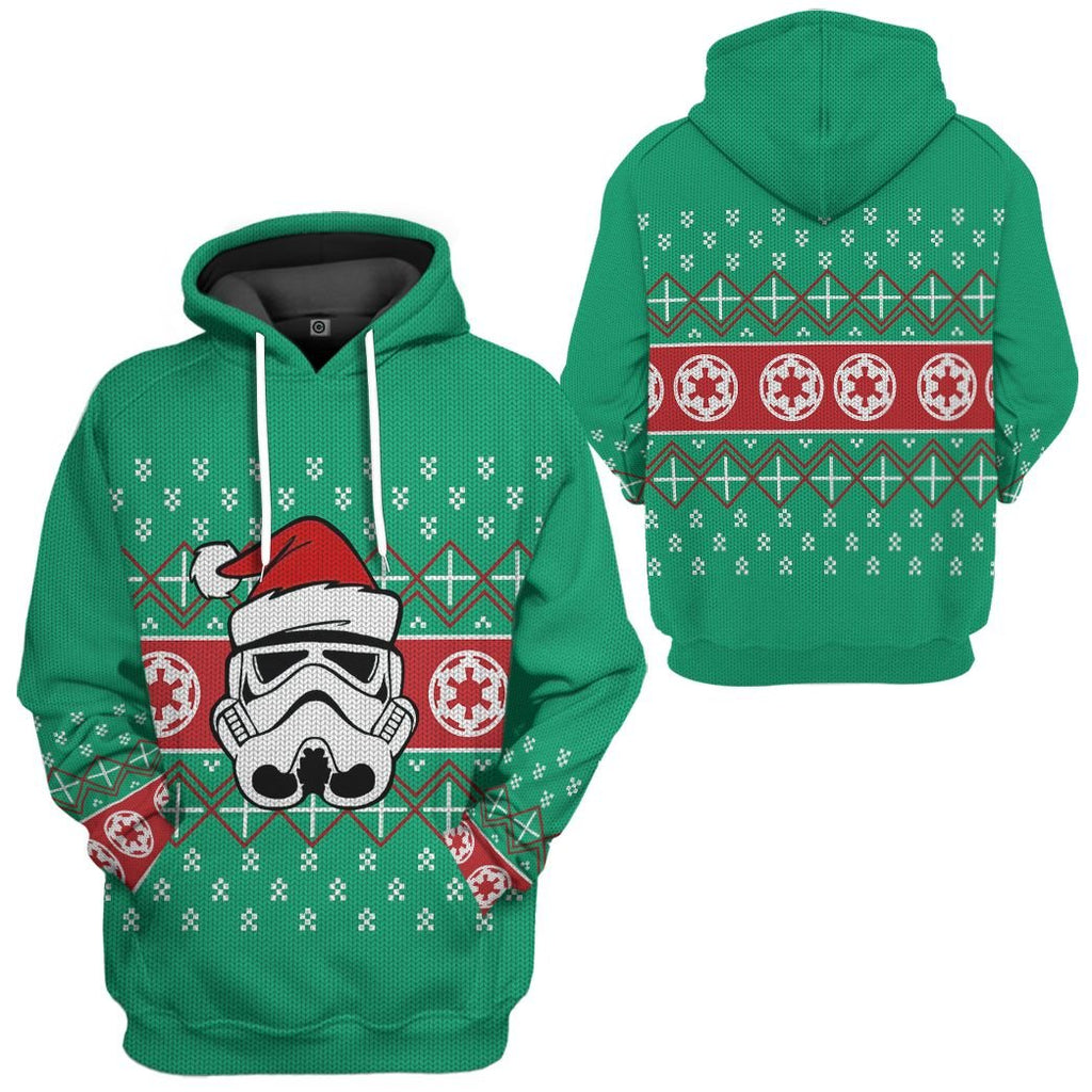 SW T-shirt Storm Trooper Christmas Green Hoodie SW Hoodie