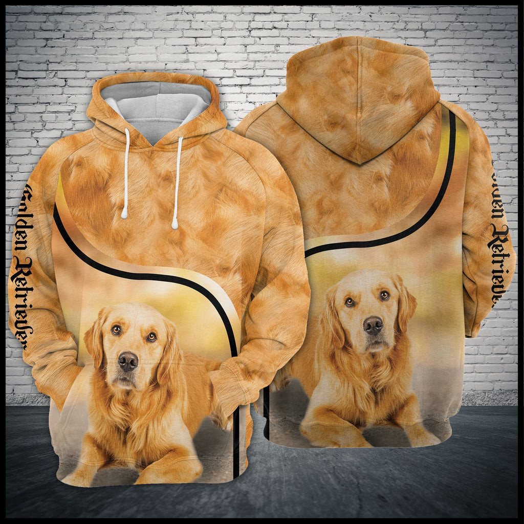 Gifury Dog Golden Retriever Hoodie Golden Retriever Fur 3d Hoodie 2022