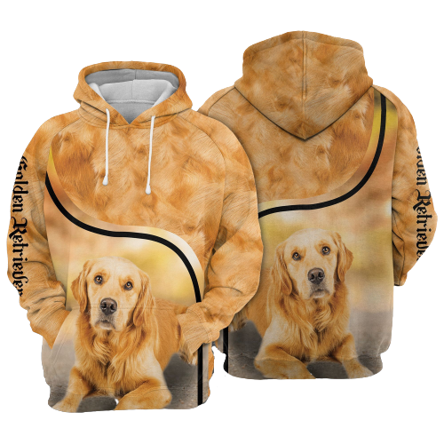 Gifury Dog Golden Retriever Hoodie Golden Retriever Fur 3d Hoodie 2025