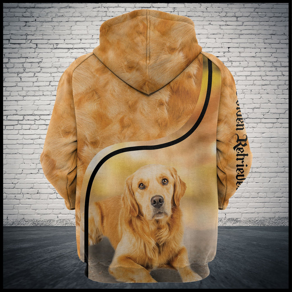 Gifury Dog Golden Retriever Hoodie Golden Retriever Fur 3d Hoodie 2024