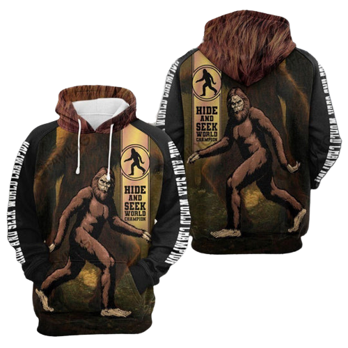Bigfoot Hoodie Hide And Seek World Champion Brown Hoodie Apparel Adult Full Print