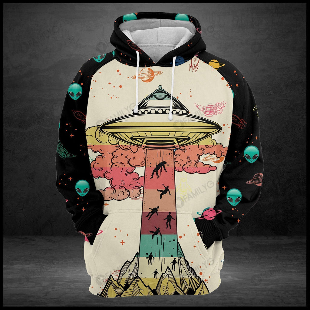 Gifury Alien UFO Hoodie Get In Loser Alien Head Pattern Hoodie UFO Apparel 2023