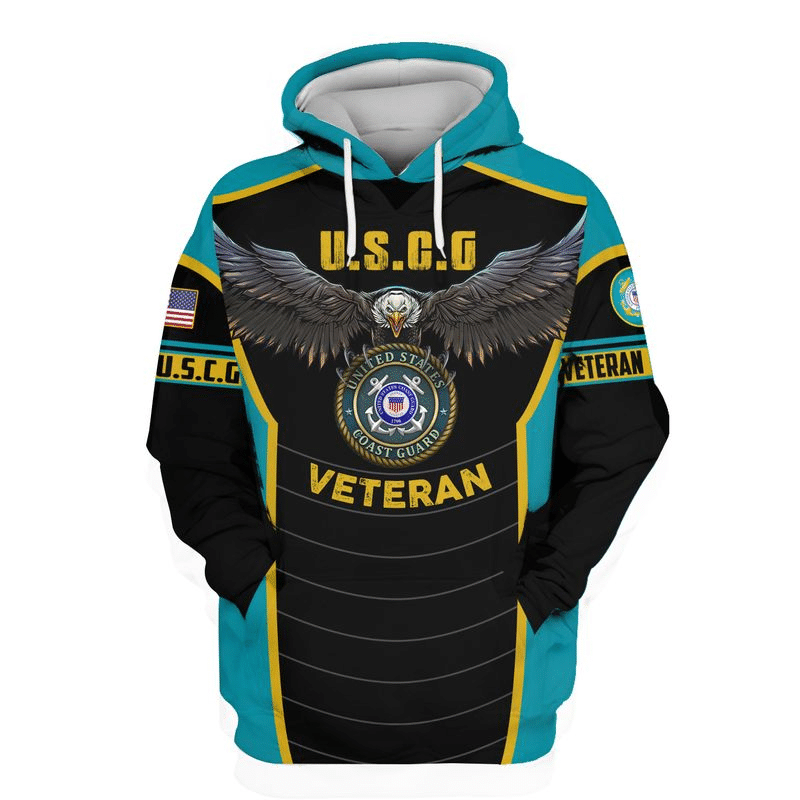 Veteran Hoodie USCG Hoodie Green Hoodie