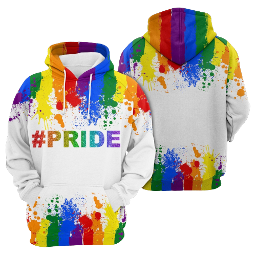 LGBT Hoodie Pride Splatter LGBT Rainbow Color Hoodie Apparel Pride Month Gift