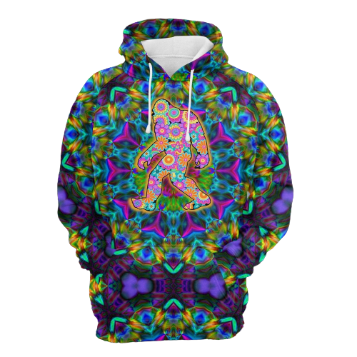 Bigfoot Hoodie Bigfoot Kaleidoscope Multicolor Hoodie Apparel Men Women Adult Colorful Full Print