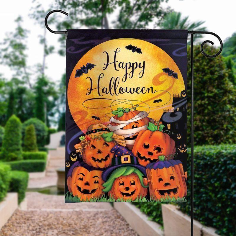 Gifury Halloween Flag Happy Halloween Pumpkin Black Orange Flag Halloween Garden Flag 2022