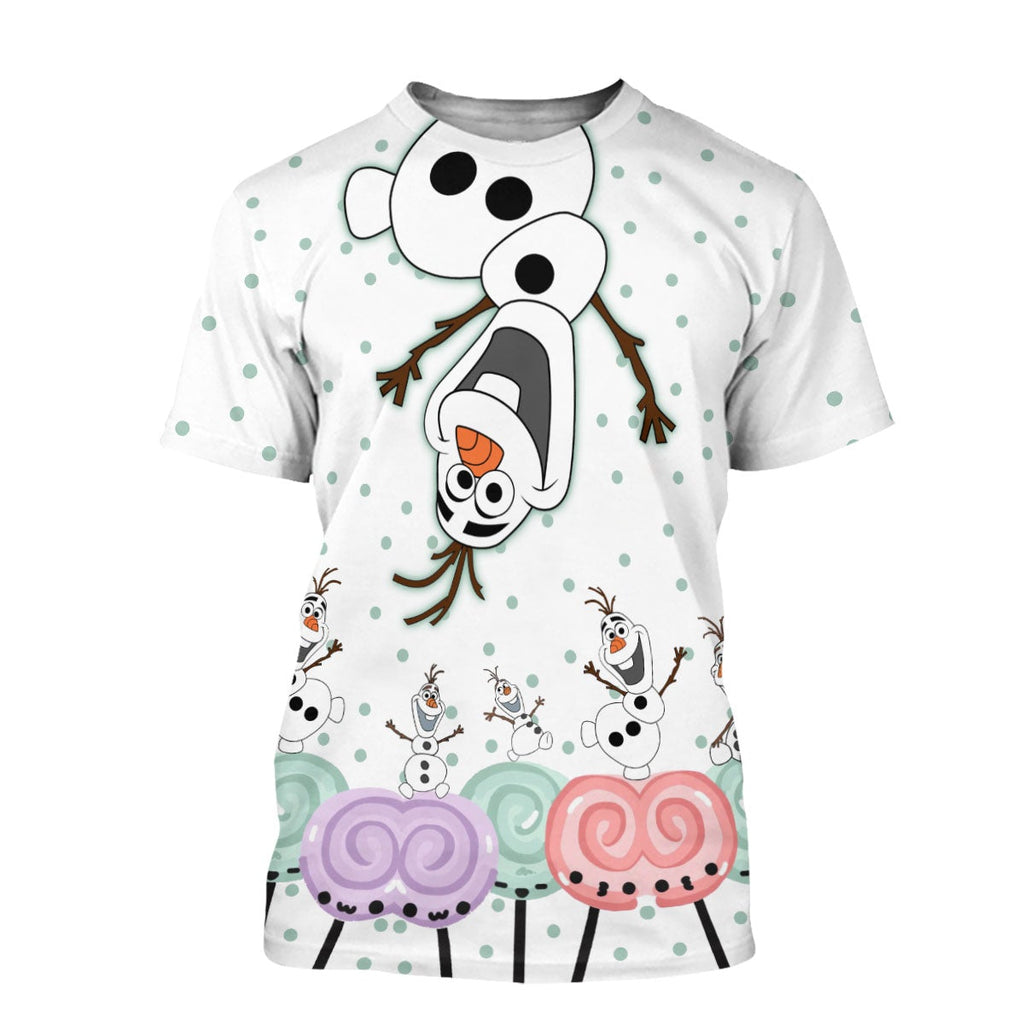  DN Frozen Shirt Frozen Olaf White Snow T-shirt