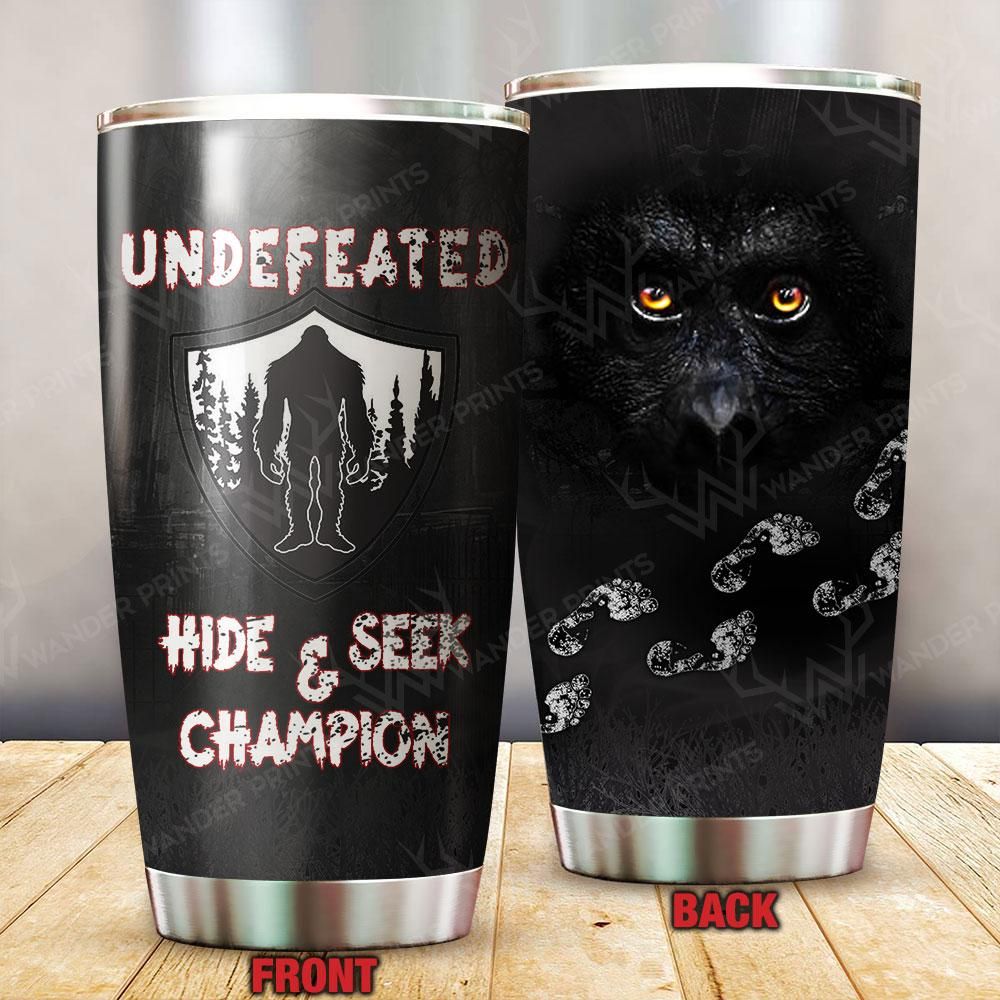 Bigfoot Tumbler Cup 20 oz Undefeated Hide And Seek Champion Tumbler 20 oz Travel Mug