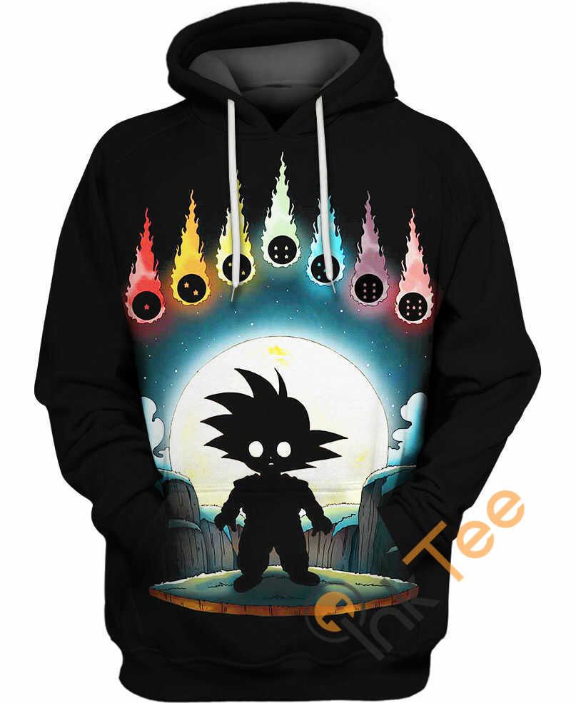  Dragon Ball Hoodie Kid Goku Multicolor 7 Dragon Balls Black Hoodie Goku Hoodie   