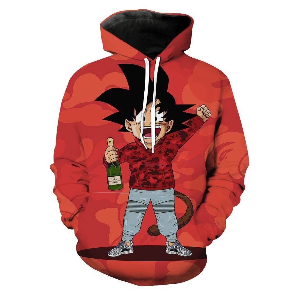  Dragon Ball Hoodie Kid Goku Bape Red Hoodie Goku Hoodie   