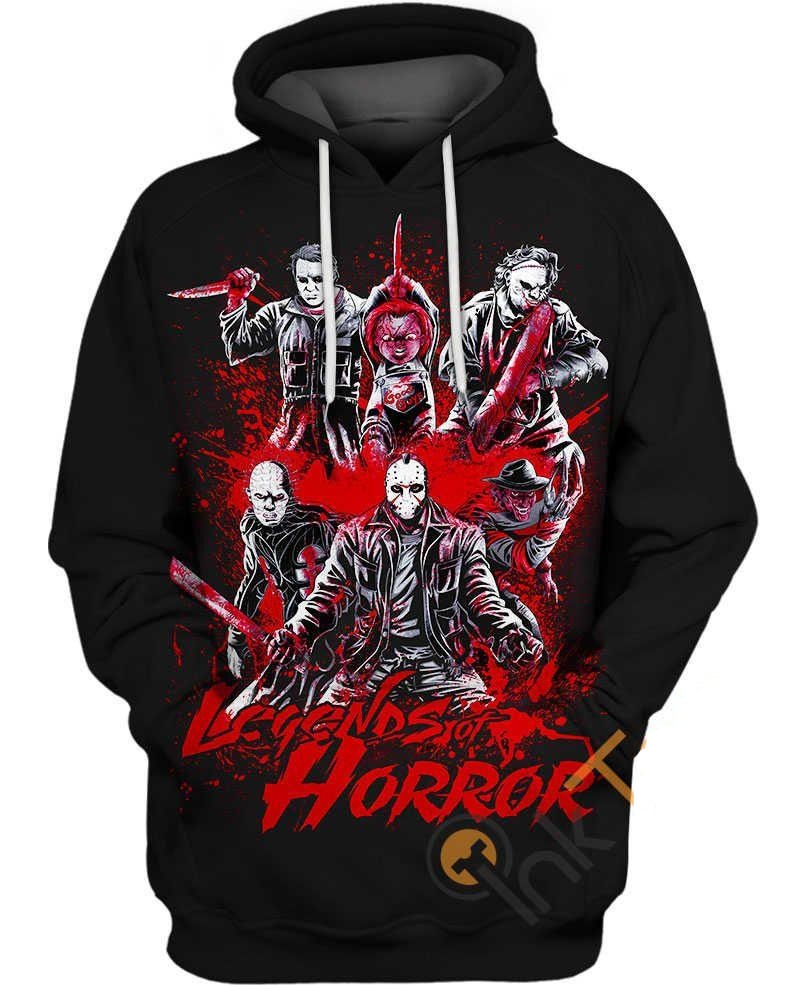 Halloween Hoodie Horror Hoodie Legends Of Horror Chucky Jason Micheal Black Hoodie