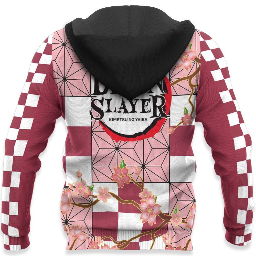  Demon Slayer Hoodie Nezuko Fighting Demon Slayer Logo Pink Hoodie Demon Slayer Apparel