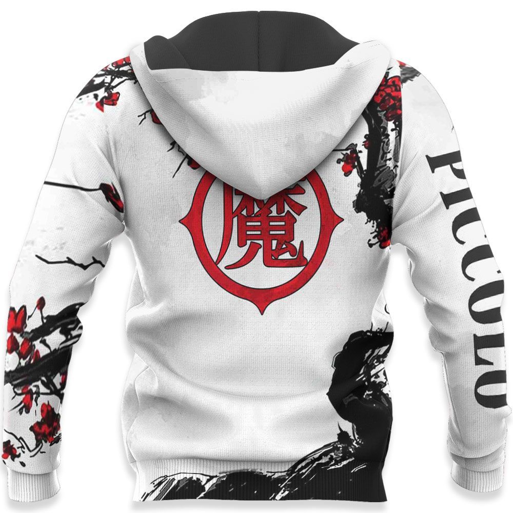  Dragon Ball Hoodie Picolo Cherry Blossom Japanese Style Black White Hoodie Dragon Ball Apparel For Fan  