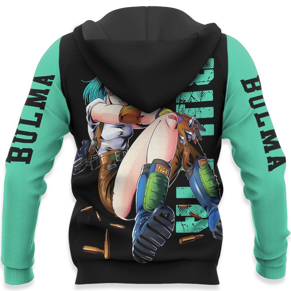  Dragon Ball Z Hoodie Bulma Dragon Ball Black Green Hoodie Dragon Ball Z Apparel   