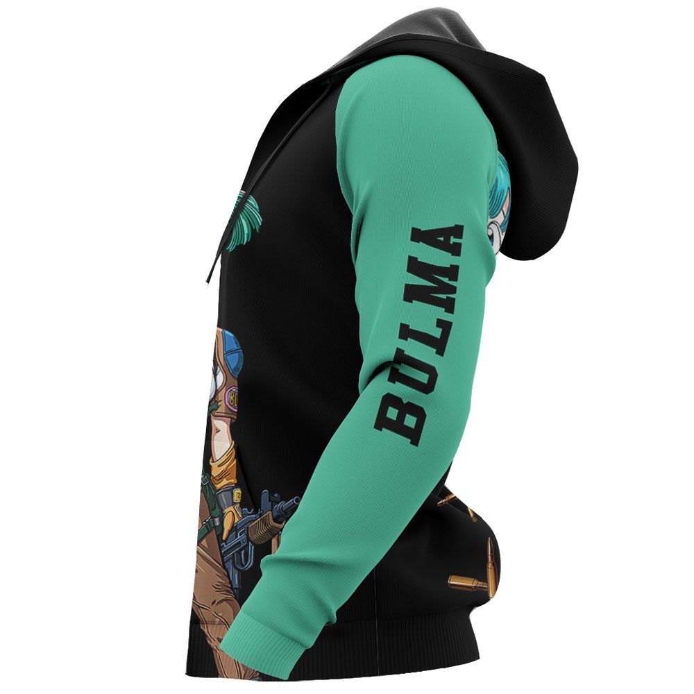  Dragon Ball Z Hoodie Bulma Dragon Ball Black Green Hoodie Dragon Ball Z Apparel   