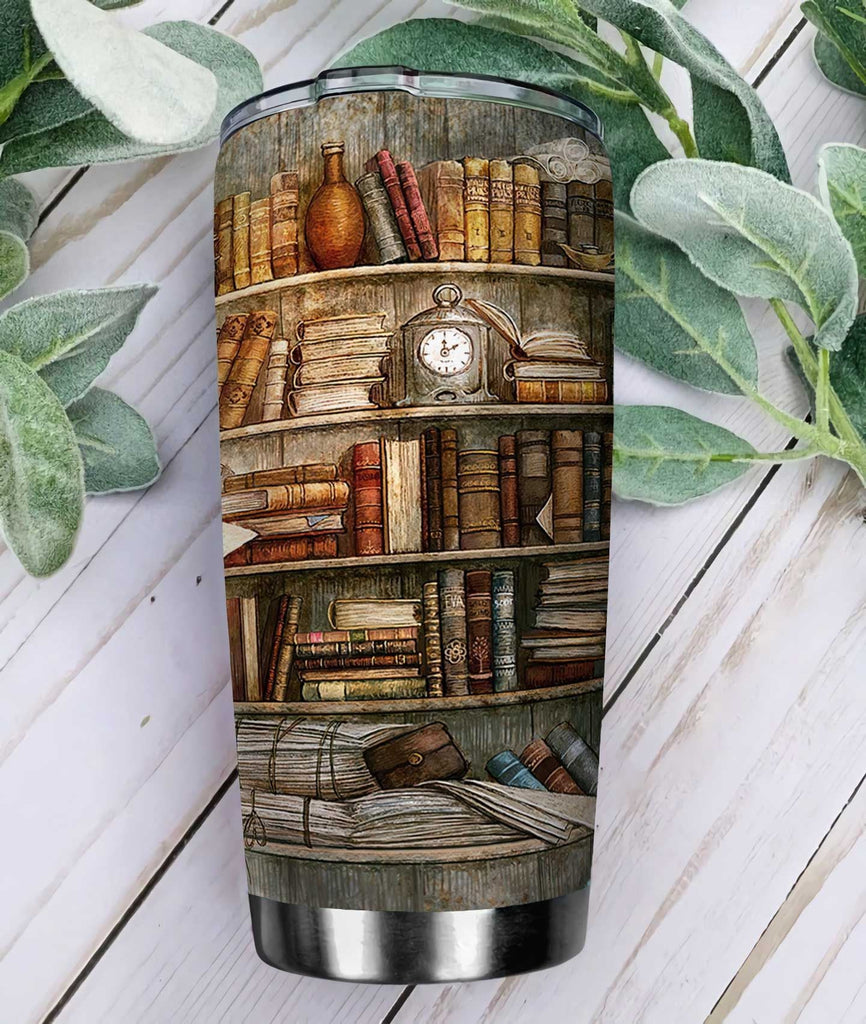 Gifury Book Tumbler Cup 20 Oz Vintage And Into The Library I Go To Lose My Mind And Find My Soul Tumbler Book Travel Mug 2024