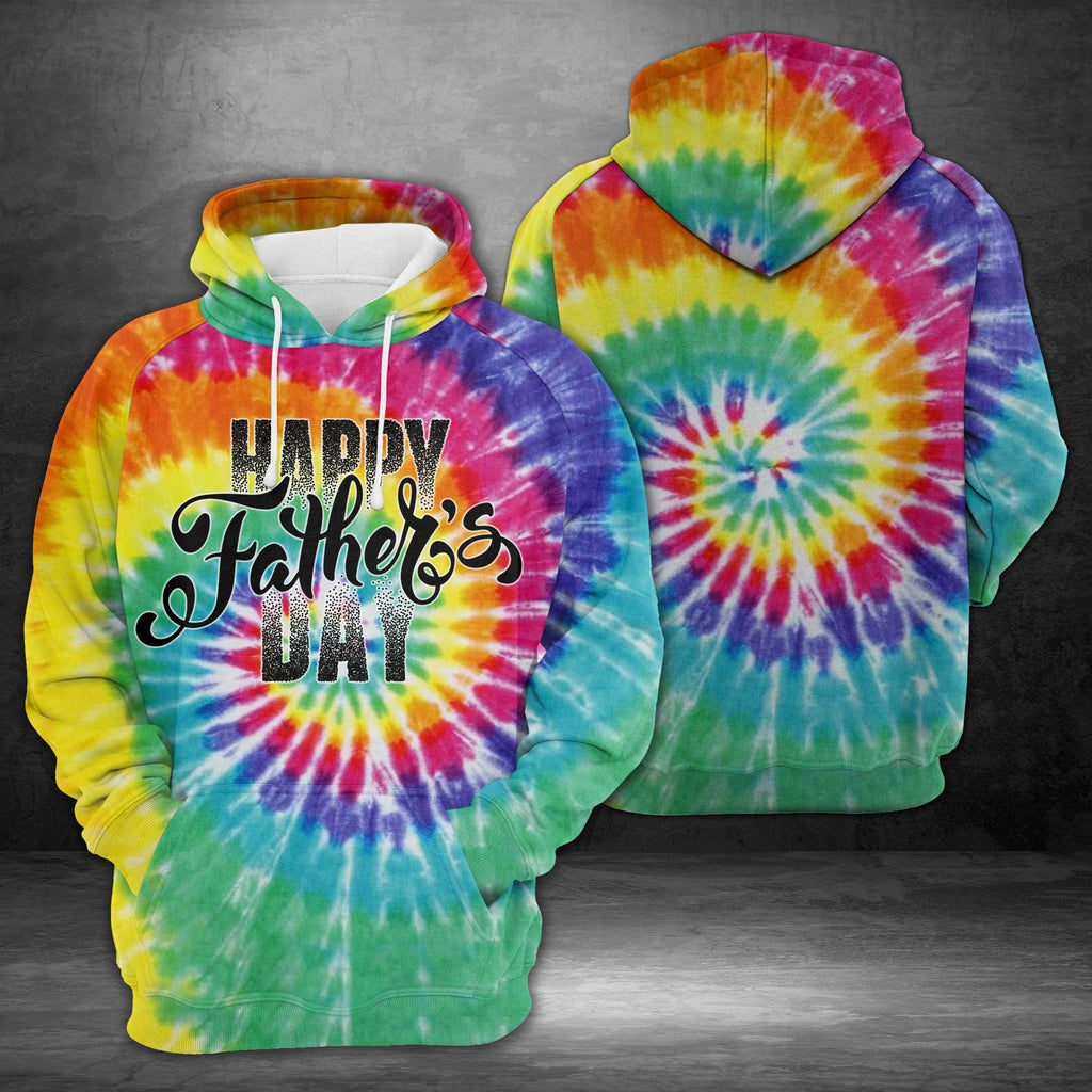 Gifury Father Day Hoodie Happy Father Day Tie Dye Hoodie Father's Day Gift Father Apparel 2022