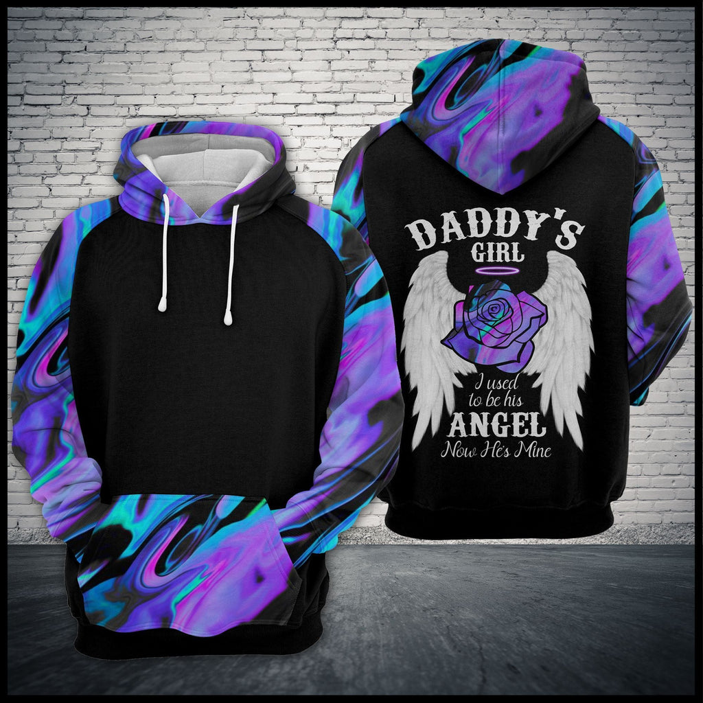 Gifury Father Memorial Hoodie Father  Daddy's Girl I Used To Be His Angel Now He Is Mine Hoodie 2022