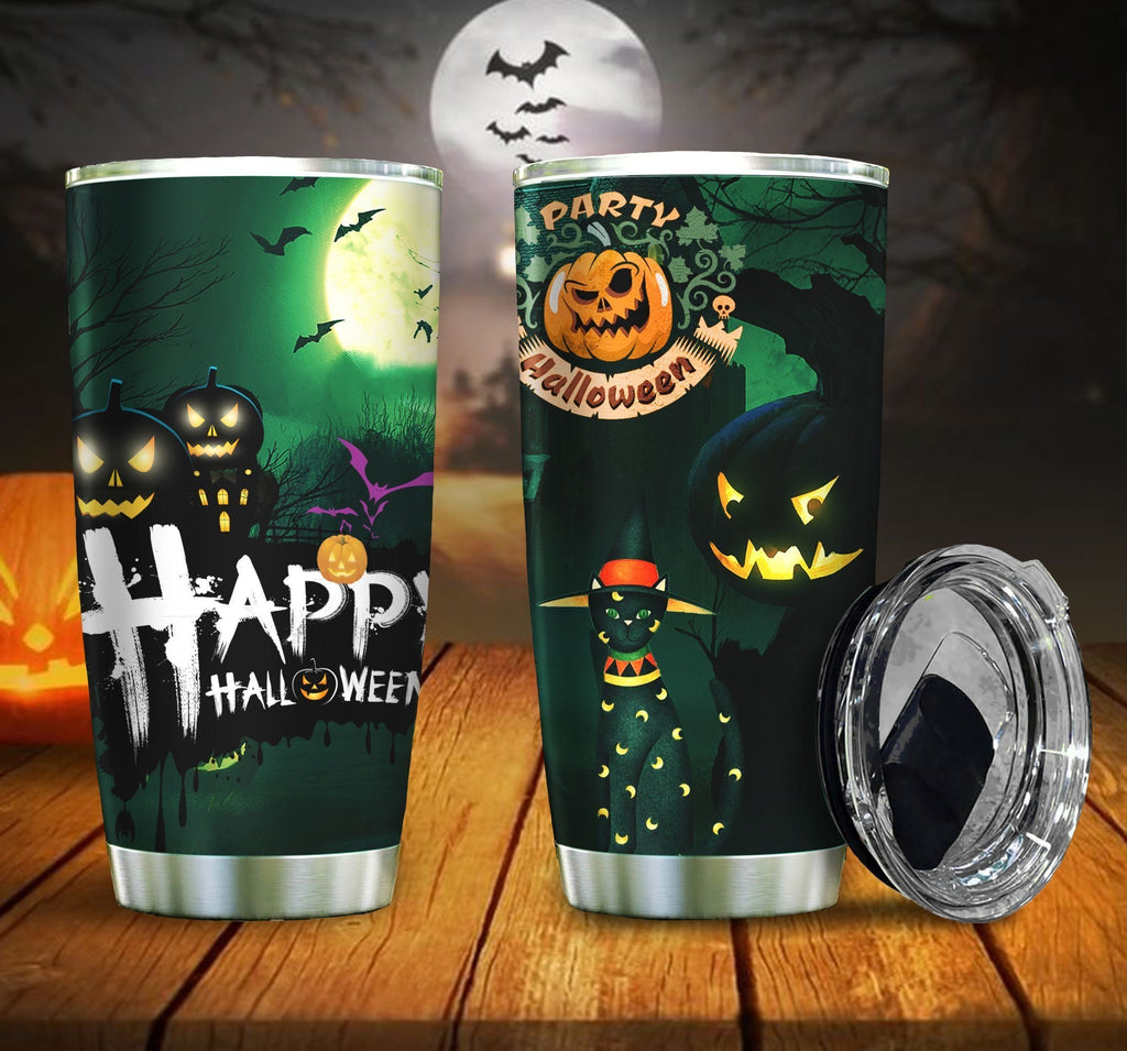 Gifury Halloween Tumbler 20 Oz Pumpkin Party Halloween Green Tumbler Halloween Travel Mug 2022