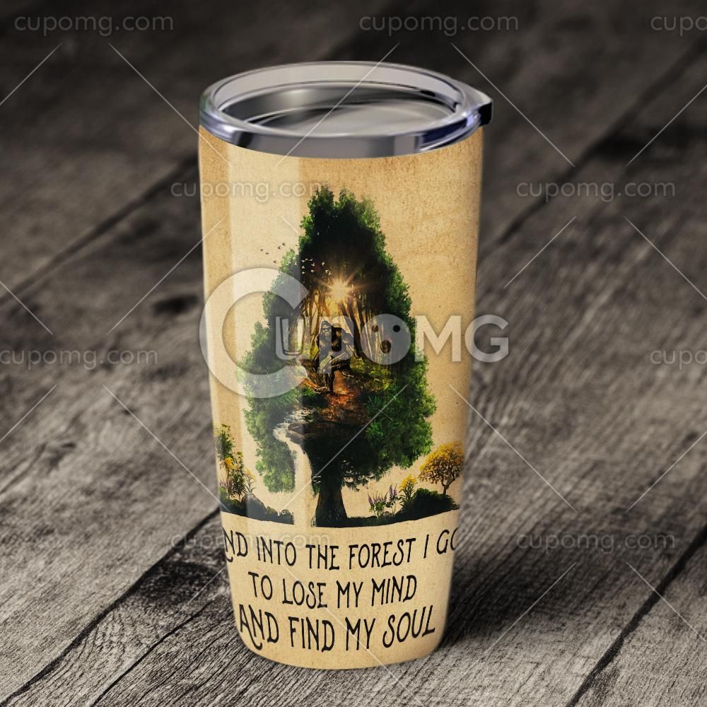 Bigfoot Tumbler 20 oz Bigfoot Knowledge And Into The Forest I Go Tumbler Cup 20 oz