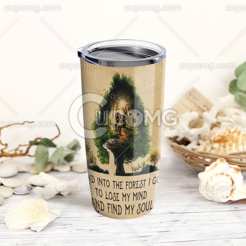 Bigfoot Tumbler 20 oz Bigfoot Knowledge And Into The Forest I Go Tumbler Cup 20 oz