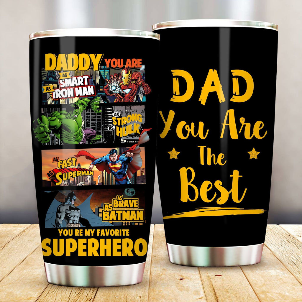 Gifury Father Superhero Tumbler 20 oz You Are My Favorite Superhero Dad The Best Tumbler Cup 20 oz Father Travel Mug 2022