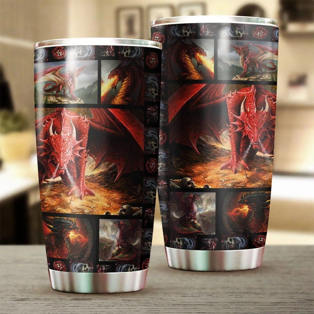  DnD Tumbler 20 oz Fire Dragons Frame 3d Tumbler Cup 20 oz Travel Mug