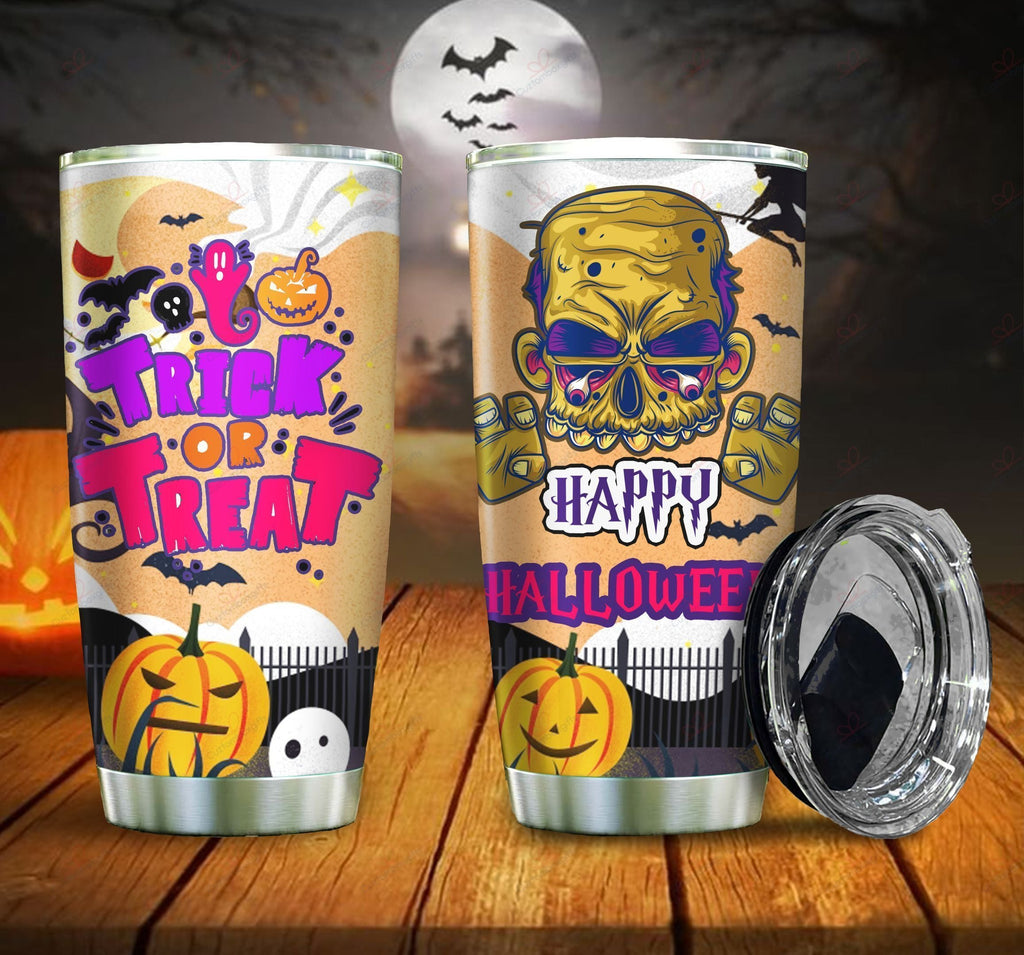 Gifury Halloween Tumbler 20 Oz Zombie Trick Or Treat Happy Halloween Tumbler Halloween Travel Mug 2022