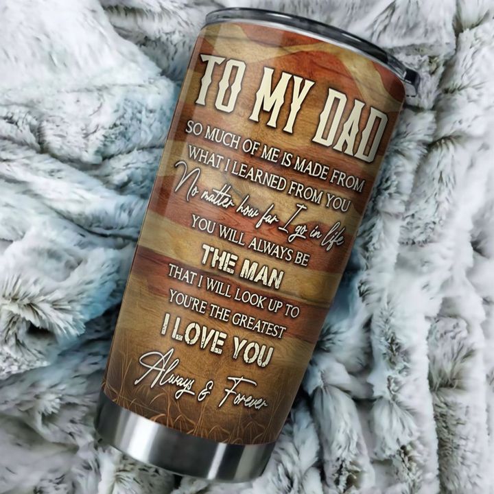 Gifury Father Hunting Tumbler 20 oz Best Father's Day Gift You Will Always Be The Man That I'll Look Up To Tumbler Cup Hunting Travel Mug 2024