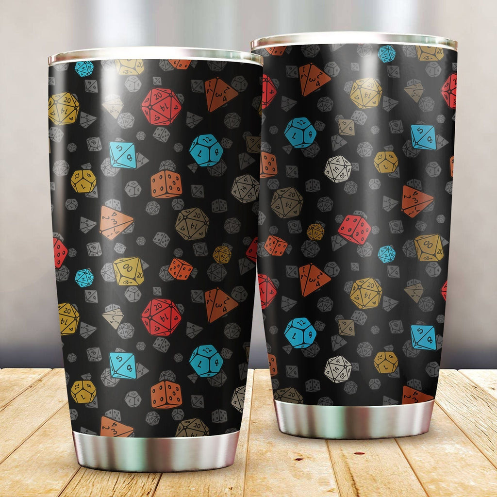  DnD Tumbler 20 oz Dice In May Shape Pattern Multicolor Tumbler Cup 20 oz Travel Mug