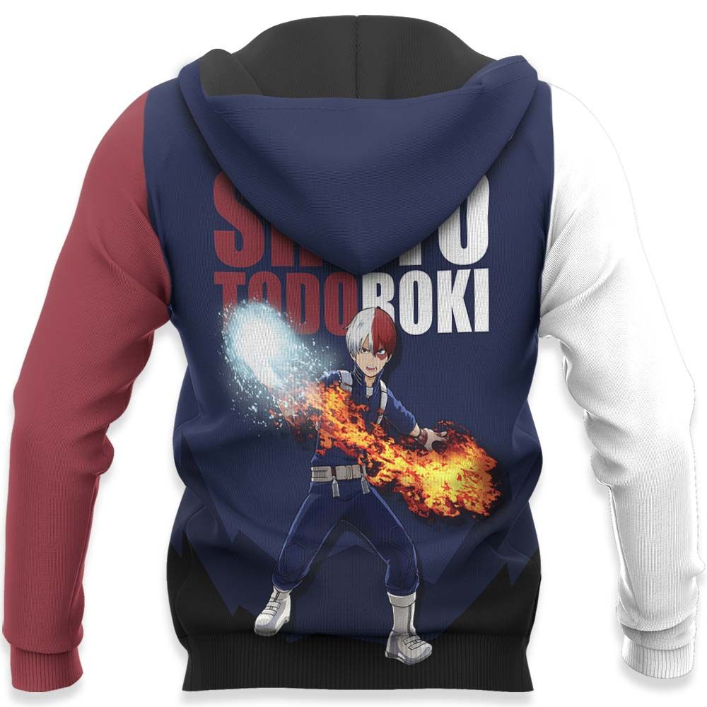  My Hero Academia Hoodie Boku No Hero Academia Apparel Shoto Todoroki White Red Blue Hoodie  