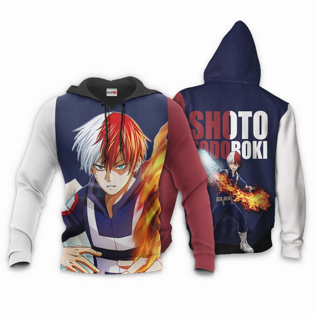  My Hero Academia Hoodie Boku No Hero Academia Apparel Shoto Todoroki White Red Blue Hoodie  