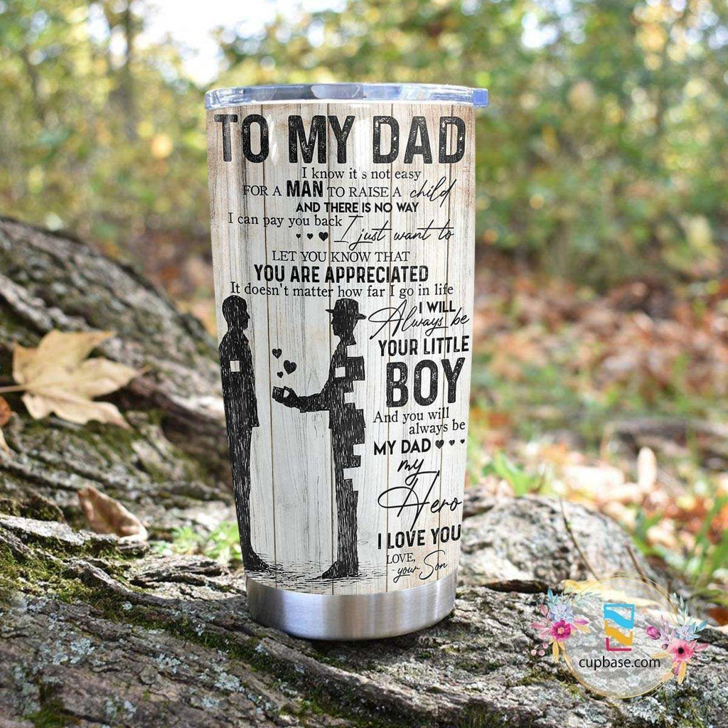 Gifury Father And Son Tumbler It's Not Easy For A Man To Raise A Child Tumbler 20 oz Father Travel Mug 2022
