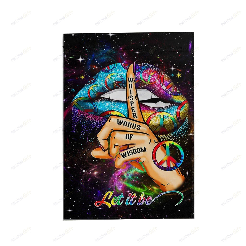  Hippie House Flag Whisper Words Of Wisdom Let It Be Lips Galaxy Garden Flag