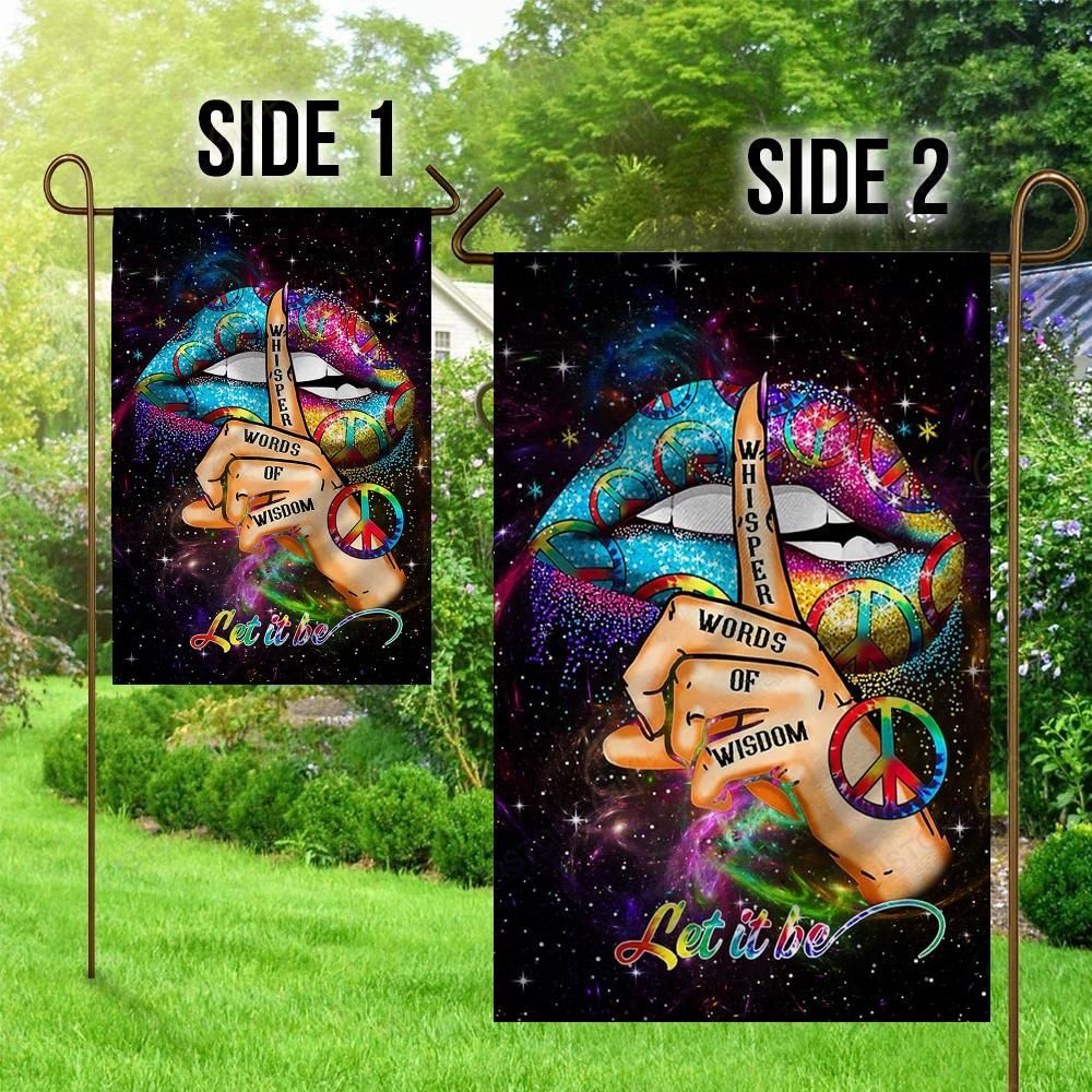  Hippie House Flag Whisper Words Of Wisdom Let It Be Lips Galaxy Garden Flag