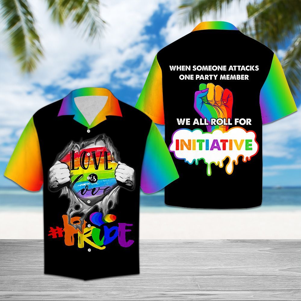LGBT Hawaiian Shirt When Someone Attacks One Party Member We Roll For Initiative Hawaii Shirt