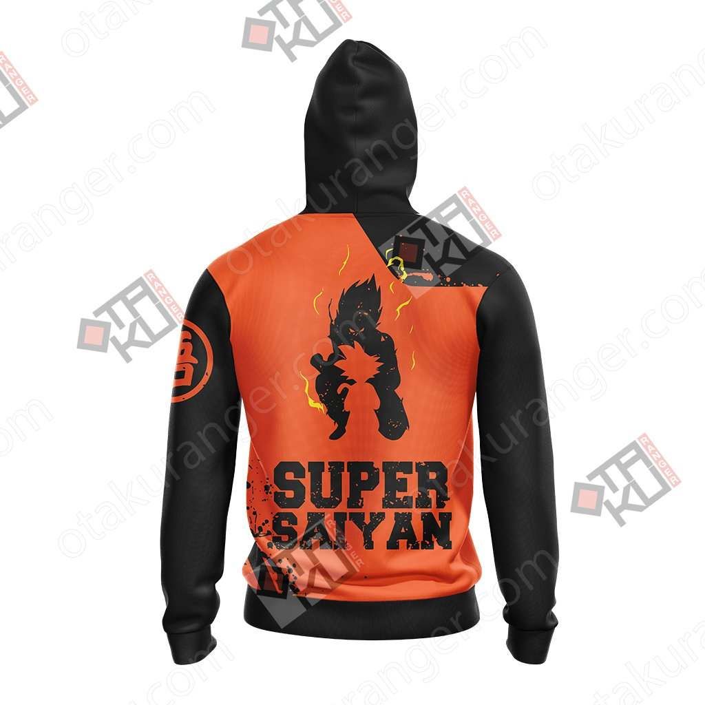  Dragon Ball T-shirt Goku Silhouette Super Saiyan Growing Orange Black T-shirt Goku Hoodie For Anime Fan  