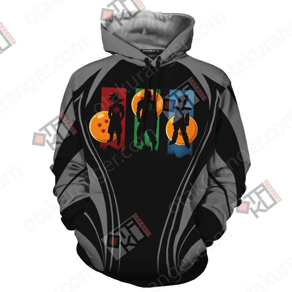  Dragon Ball T-shirt Goku Picolo Vegeta Colors Black Grey T-shirt Drgon Ball Hoodie   