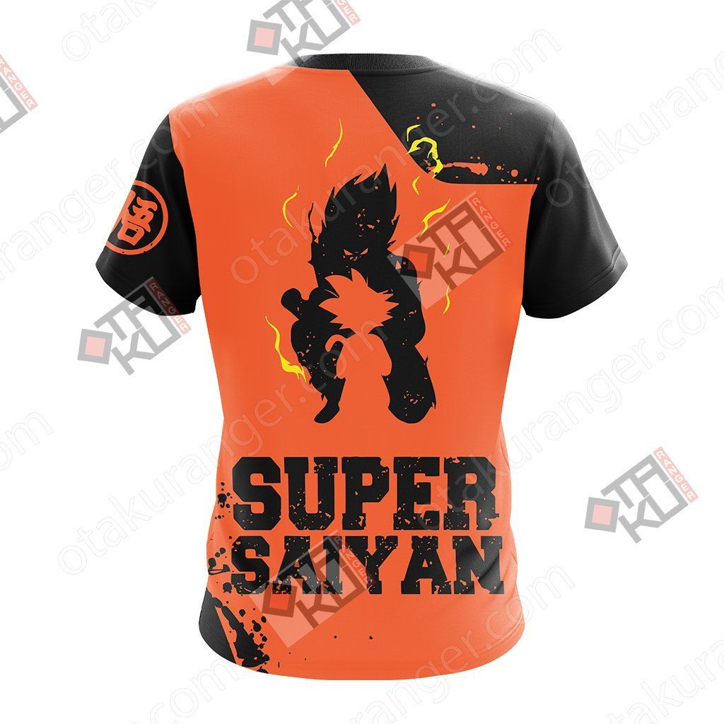  Dragon Ball T-shirt Goku Silhouette Super Saiyan Growing Orange Black T-shirt Goku Hoodie For Anime Fan  