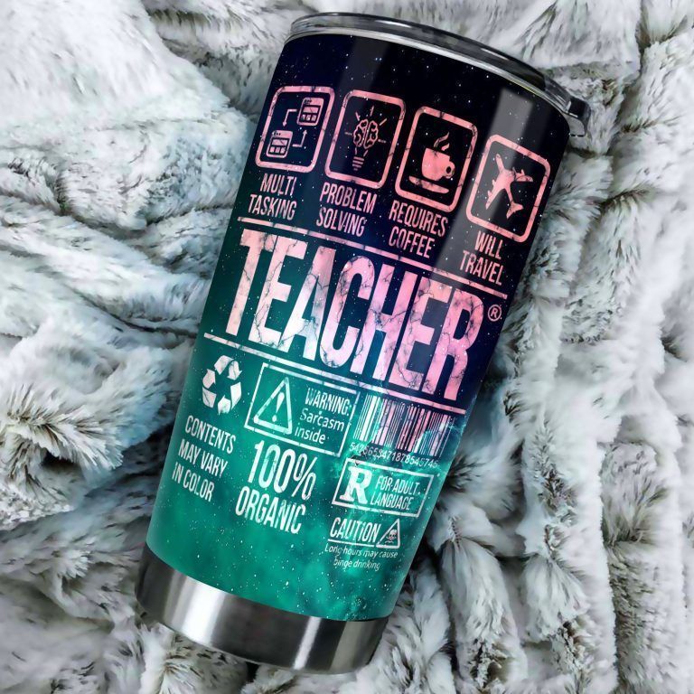 Gifury Teacher Tumbler 20 Oz Teacher 100 Percent Organic Multi Tasking Problem Solving Galaxy Tumbler Cup Teacher Travel Mug 2022