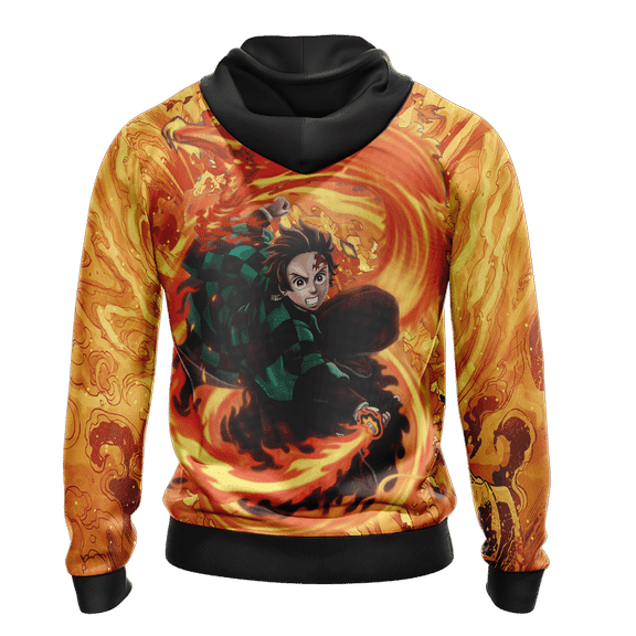  Demon Slayer Shirt Tanjirou Kamado Sun Breathing Fighting Fire Hoodie Demon Slayer Hoodie