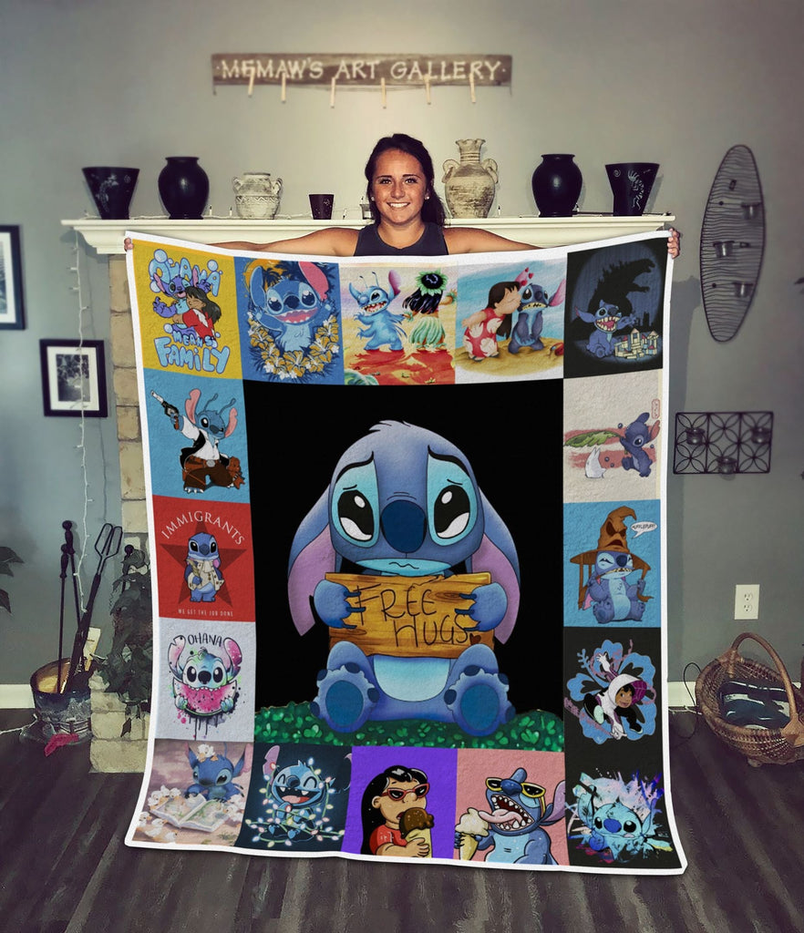  DN Blanket Stitch Blanket Free Hugs Cute Face Stitch Moments Blanket