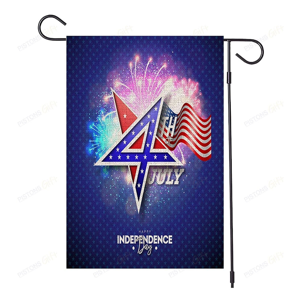 Independence Day Flags Happy 4th Of July Star Patriotic Celebration Blue Garden And House Flag